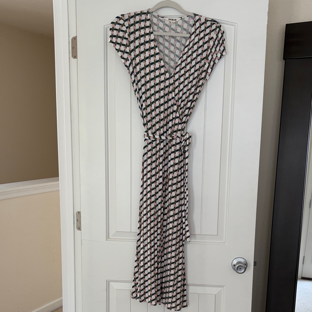 BODEN Geometric Jersey Wrap Dress